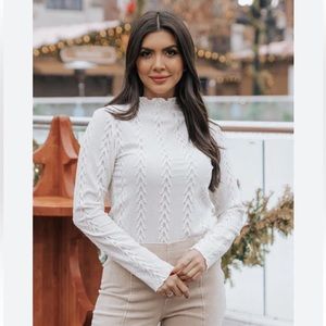 Mock neck textured top